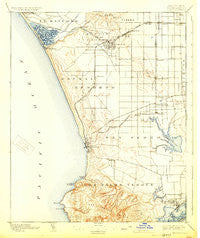 Redondo California Historical topographic map, 1:62500 scale, 15 X 15 Minute, Year 1896