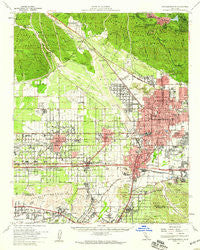San Bernardino California Historical topographic map, 1:62500 scale, 15 X 15 Minute, Year 1954