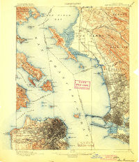 San Francisco California Historical topographic map, 1:62500 scale, 15 X 15 Minute, Year 1899