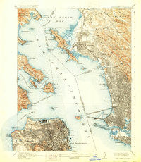 San Francisco California Historical topographic map, 1:62500 scale, 15 X 15 Minute, Year 1915