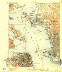 San Francisco California Historical topographic map, 1:62500 scale, 15 X 15 Minute, Year 1915