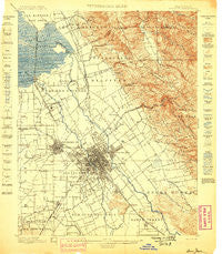 San Jose California Historical topographic map, 1:62500 scale, 15 X 15 Minute, Year 1899