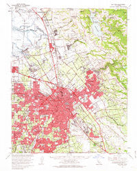 San Jose California Historical topographic map, 1:62500 scale, 15 X 15 Minute, Year 1961
