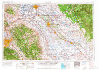 San Jose California Historical topographic map, 1:250000 scale, 1 X 2 Degree, Year 1966