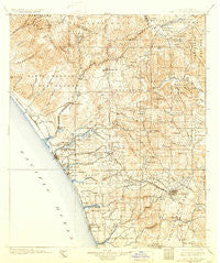San Luis Rey California Historical topographic map, 1:125000 scale, 30 X 30 Minute, Year 1901