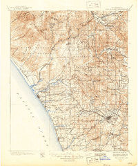 San Luis Rey California Historical topographic map, 1:125000 scale, 30 X 30 Minute, Year 1901