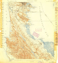 San Mateo California Historical topographic map, 1:62500 scale, 15 X 15 Minute, Year 1899