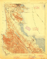 San Mateo California Historical topographic map, 1:62500 scale, 15 X 15 Minute, Year 1899