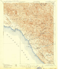 San Simeon California Historical topographic map, 1:62500 scale, 15 X 15 Minute, Year 1919