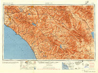 Santa Ana California Historical topographic map, 1:250000 scale, 1 X 2 Degree, Year 1956