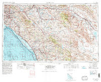 Santa Ana California Historical topographic map, 1:250000 scale, 1 X 2 Degree, Year 1959