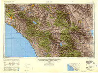 Santa Ana California Historical topographic map, 1:250000 scale, 1 X 2 Degree, Year 1947