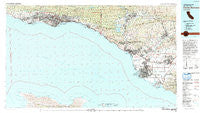 Santa Barbara California Historical topographic map, 1:100000 scale, 30 X 60 Minute, Year 1982