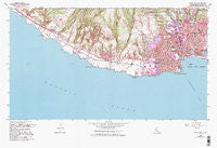 Santa Cruz California Historical topographic map, 1:24000 scale, 7.5 X 7.5 Minute, Year 1954