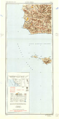 Santa Maria California Historical topographic map, 1:250000 scale, 2 X 1 Degree, Year 1948