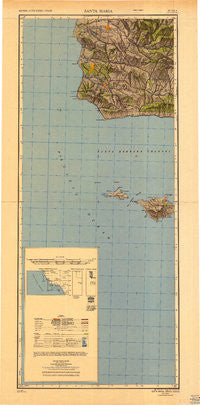 Santa Maria California Historical topographic map, 1:250000 scale, 2 X 1 Degree, Year 1948