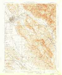 Santa Rosa California Historical topographic map, 1:62500 scale, 15 X 15 Minute, Year 1916