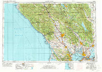 Santa Rosa California Historical topographic map, 1:250000 scale, 1 X 2 Degree, Year 1958