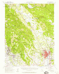 Sonoma California Historical topographic map, 1:62500 scale, 15 X 15 Minute, Year 1951