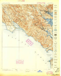 Tamalpais California Historical topographic map, 1:62500 scale, 15 X 15 Minute, Year 1897