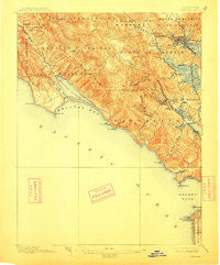 Tamalpais California Historical topographic map, 1:62500 scale, 15 X 15 Minute, Year 1897