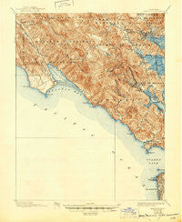 Tamalpais California Historical topographic map, 1:62500 scale, 15 X 15 Minute, Year 1897