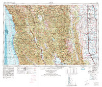 Ukiah California Historical topographic map, 1:250000 scale, 1 X 2 Degree, Year 1957