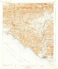 Ventura California Historical topographic map, 1:62500 scale, 15 X 15 Minute, Year 1904