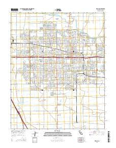 Visalia California Current topographic map, 1:24000 scale, 7.5 X 7.5 Minute, Year 2015