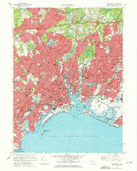 Bridgeport Connecticut Historical topographic map, 1:24000 scale, 7.5 X 7.5 Minute, Year 1970