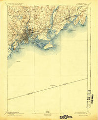 Bridgeport Connecticut Historical topographic map, 1:62500 scale, 15 X 15 Minute, Year 1893