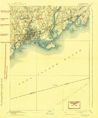 Bridgeport Connecticut Historical topographic map, 1:62500 scale, 15 X 15 Minute, Year 1893