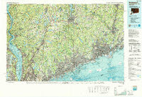 Bridgeport Connecticut Historical topographic map, 1:100000 scale, 30 X 60 Minute, Year 1986