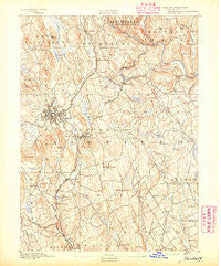 Danbury Connecticut Historical topographic map, 1:62500 scale, 15 X 15 Minute, Year 1892