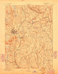 Danbury Connecticut Historical topographic map, 1:62500 scale, 15 X 15 Minute, Year 1892