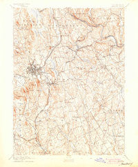 Danbury Connecticut Historical topographic map, 1:62500 scale, 15 X 15 Minute, Year 1892
