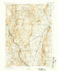 Granby Connecticut Historical topographic map, 1:62500 scale, 15 X 15 Minute, Year 1892