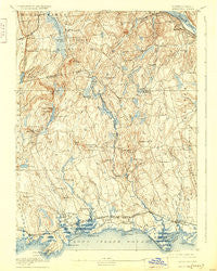 Guilford Connecticut Historical topographic map, 1:62500 scale, 15 X 15 Minute, Year 1893