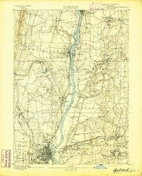 Hartford Connecticut Historical topographic map, 1:62500 scale, 15 X 15 Minute, Year 1892