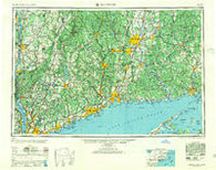 Hartford Connecticut Historical topographic map, 1:250000 scale, 1 X 2 Degree, Year 1947