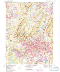 Meriden Connecticut Historical topographic map, 1:24000 scale, 7.5 X 7.5 Minute, Year 1967