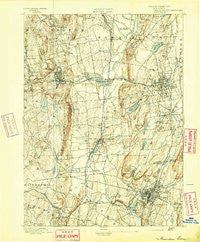 Meriden Connecticut Historical topographic map, 1:62500 scale, 15 X 15 Minute, Year 1893