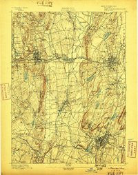 Meriden Connecticut Historical topographic map, 1:62500 scale, 15 X 15 Minute, Year 1893