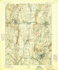 Meriden Connecticut Historical topographic map, 1:62500 scale, 15 X 15 Minute, Year 1893
