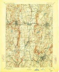 Meriden Connecticut Historical topographic map, 1:62500 scale, 15 X 15 Minute, Year 1893