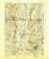 Meriden Connecticut Historical topographic map, 1:62500 scale, 15 X 15 Minute, Year 1893
