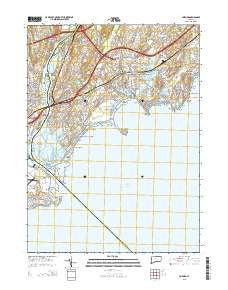 Milford Connecticut Current topographic map, 1:24000 scale, 7.5 X 7.5 Minute, Year 2015