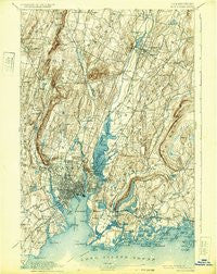 New Haven Connecticut Historical topographic map, 1:62500 scale, 15 X 15 Minute, Year 1892