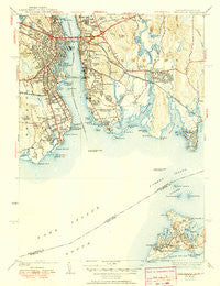 New London Connecticut Historical topographic map, 1:31680 scale, 7.5 X 7.5 Minute, Year 1938