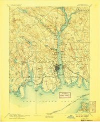 New London Connecticut Historical topographic map, 1:62500 scale, 15 X 15 Minute, Year 1893
